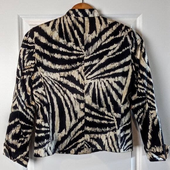 Vintage Talbots Silk & Cotton Zebra Print Blazer - Picture 2 of 8